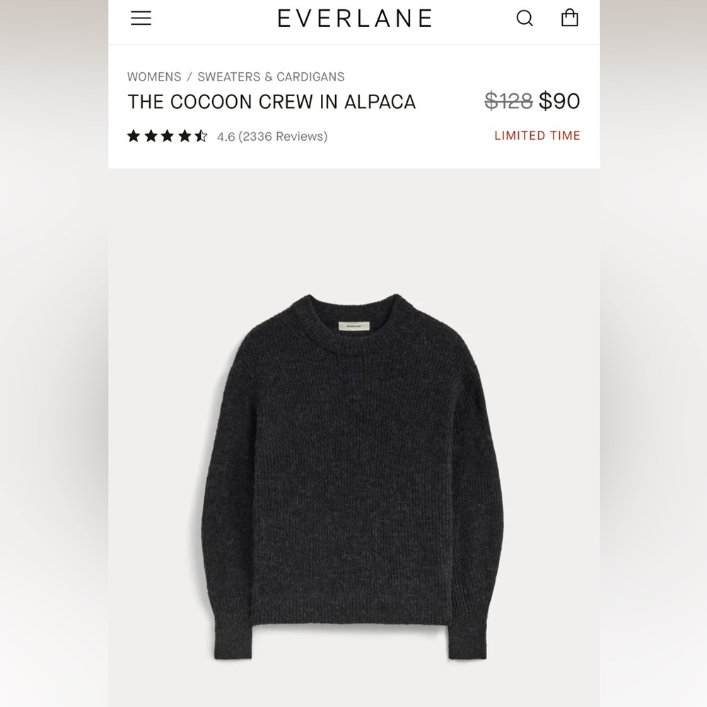 Everlane the Cocoon Crew in Alpaca